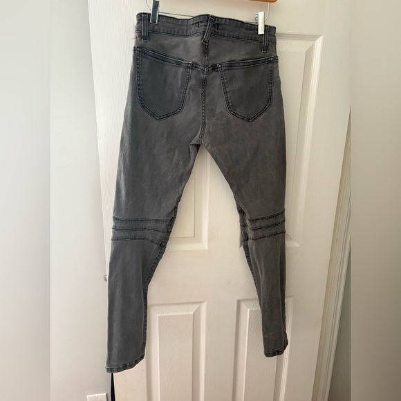 Pierre Balmain grey washed slim biker jeans size 26 fits 30 - Picture 6 of 12